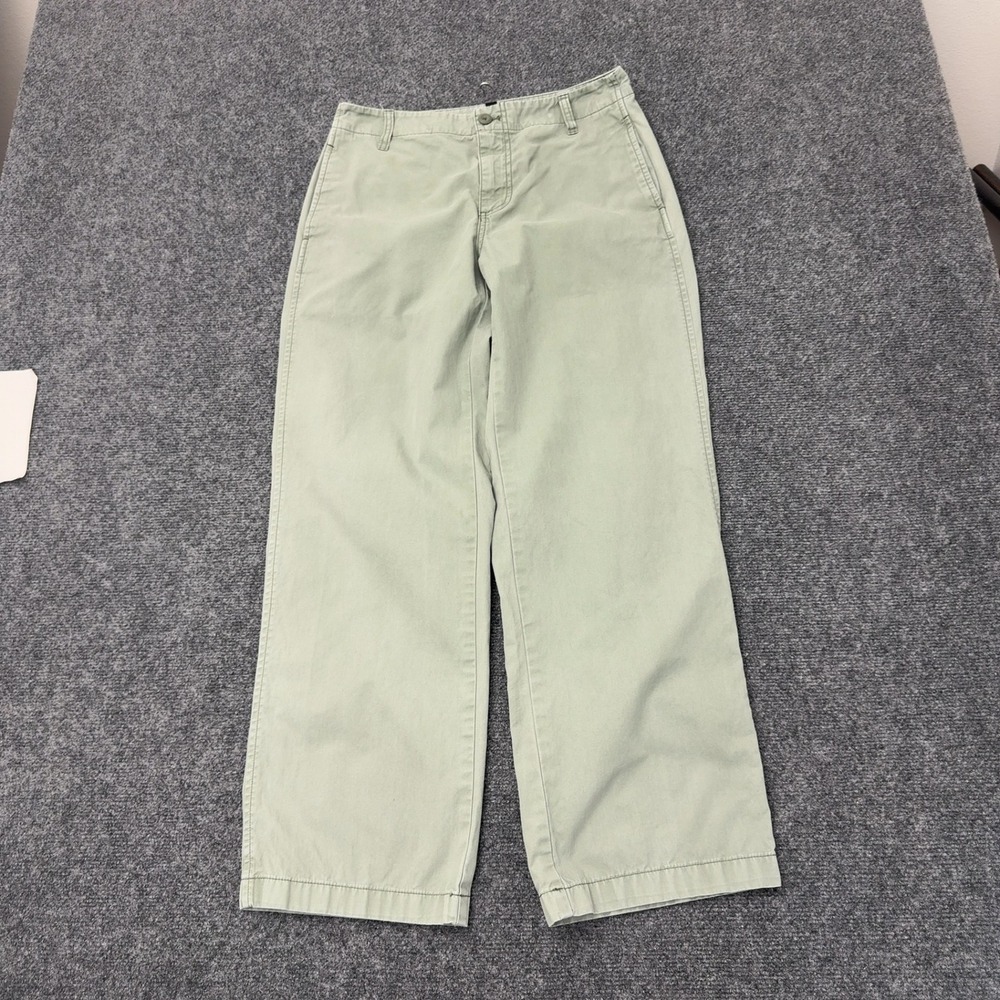J Crew Pants Womens 26 Green Cotton Chino Straight Leg Casual Classic Style